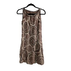Sand Circles Bubble Hem Mini Dress